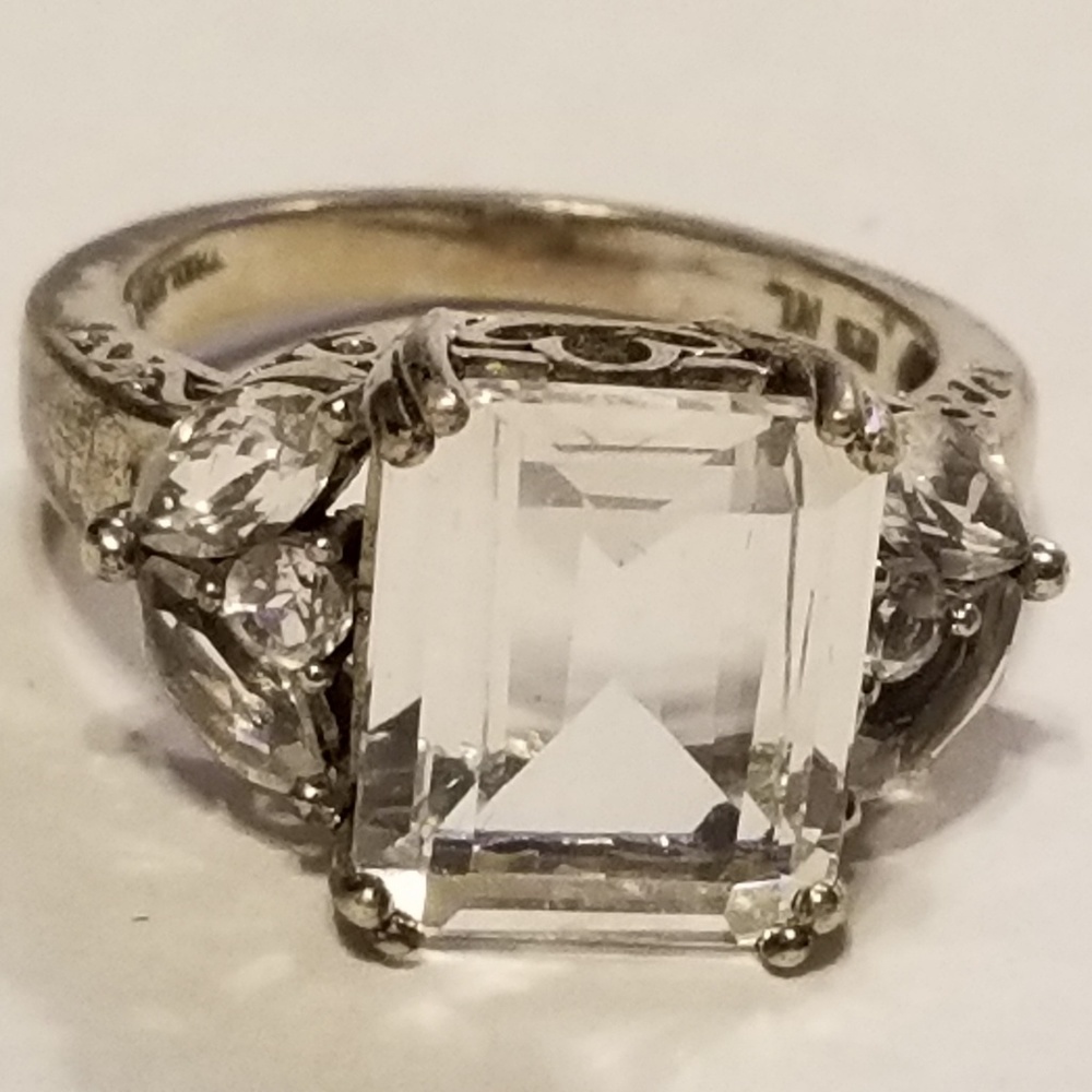 VINTAGE White Topaz Statement Ring